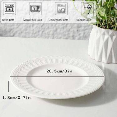 Набір сервіровочних тарілок UIBFCWN, 8 шт., 25.4 x 15.2 см, кераміка, білий колір