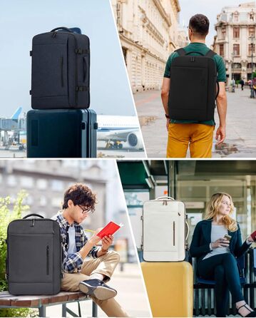 LOVEVOOK Рюкзак-валіза для ручної поклажі, 40L, для подорожей, з відділенням для ноутбука, чоловічий/жіночий, темно-синій