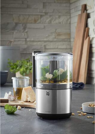 Електричний подрібнювач WMF Kult X – компактний міні-подрібнювач з нержавіючою сталлю, 0,3л, для овочів, трав та горіхів, миється в посудомийній машині