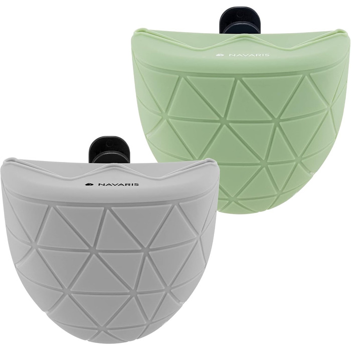 Набір силіконових мішечків для корму Navaris для собак (2 шт.) - мішечки для ласощів, сухого та вологого корму з кліпсою та магнітом - сірий & червоний (зелений/сірий)