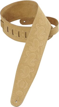 Гітарний ремінь Levy's Leathers з замшевої шкіри, ширина 7.6 см, візерунок Paisley, чорний (PMS44T03-BLK) (Sand)
