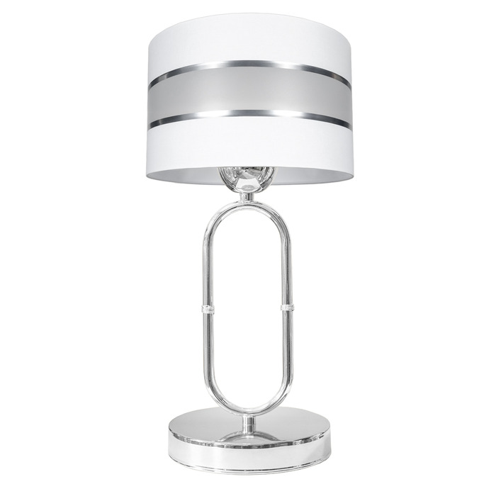 Стильна настільна нічна лампа з рифленим кулястим плафоном, сучасний хром, LED E27