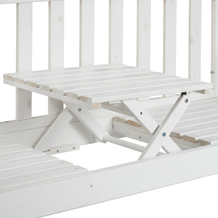 Relaxdays White Garden Bench with Table