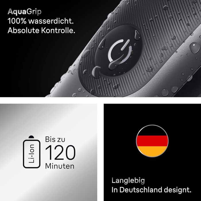 Braun Series 7 All-in-One 12-в-1: Триммер для бороди, носа, волосся (обличчя, тіла, голови) AIO7545, сірий, акумулятор 120 хв, 14 насадок (0.1-21 мм), водонепроникний