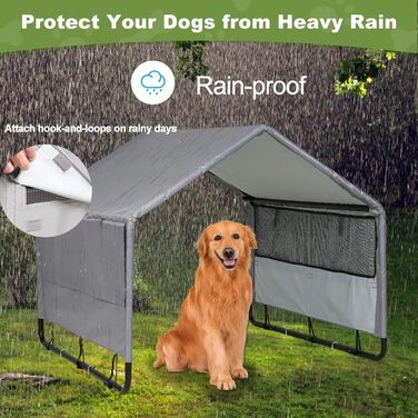 Будка для собак Outdoor 120x120x100 см, водонепроникна, сітка, сірий колір