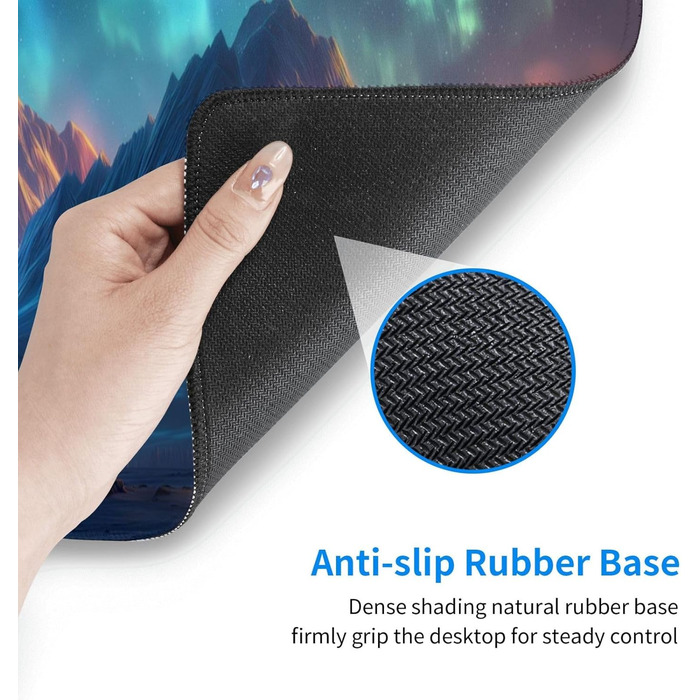 Японський килимок для миші для геймінгу, чорний, 80 x 30 см, з неслизькою основою, водонепроникний, з прошитими краями, для геймінгу, офісу, дому (Чорна хвиля) (Aurora)
