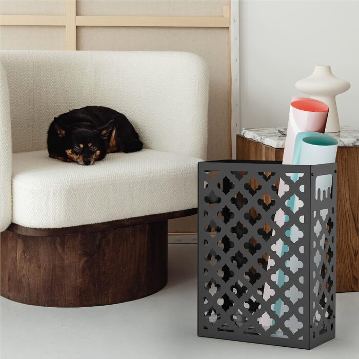 Mango Monstera Umbrella Stand - Black | Modern Plant Stand for Entryway