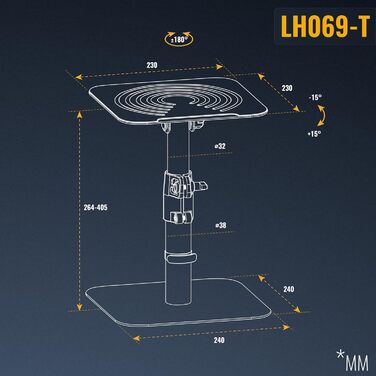 Підставка для колонок RICOO: 2 шт., регульована висота, для ПК, ТВ, студійного обладнання, універсальна, LH069-T