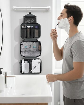 Сумка для туалетних аксесуарів Maliton: велика водонепроникна сумка-органайзер для подорожей, спорту та басейну | 4 відділення | Складана та компактна (Сірий)