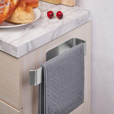 Тримач для рушників на липучці без свердління, сріблястого кольору, 25 см, для ванної кімнати