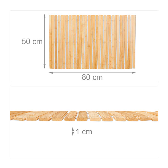 Relaxdays Bamboo Bath Mat 80x50 cm
