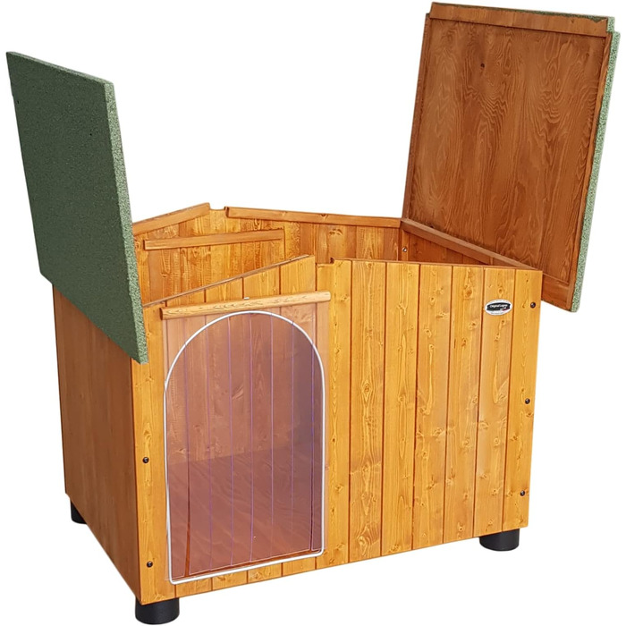 Будка для собак Legno Oasi з термозавісою (119x90x87 см) - для німецької доги, з масивного дерева, Made in Italy