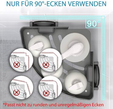 Двомісне куткове поличок для душу без свердління з присосками, водонепроникний органайзер для ванної кімнати, з тримачем для рушників, для шампуню та гелю для душу, чорний матовий (1 шт. сірий кутовий поличок для душу)
