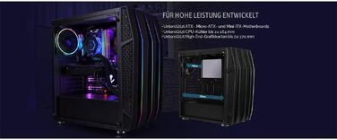 Ігровий корпус AeroCool KLAW ATX, загартоване скло, RGB підсвітка, 3 RGB вентилятори, чорний