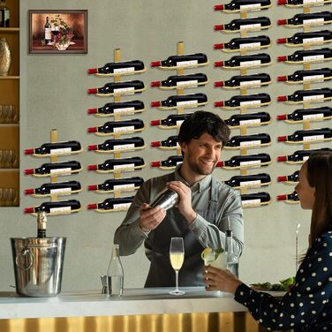 Настінна вітрина для вина на 8 пляшок з металу - зручний органайзер для зберігання вина