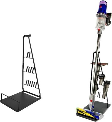 Підставка для пилососа без свердління, металева стійка для пилососа, сумісна з V6 V7 V8 V10 V15 та іншими моделями. Підходить для більшості вертикальних пилососів (чорний)