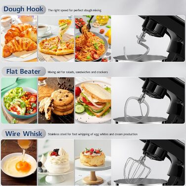 Міксер тістовий Vezzio Knetmaschine 1500W, 4.5л, 10 швидкостей, зелений/чорний