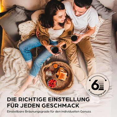 Тостер GOURMETmaxx Kurzschlitz для 2 тостів | Антрацитовий колір, 6 рівнів підсмажування, таймер, підставка для бургерів, функція підігріву | Електричний тостер з сенсорним дисплеєм