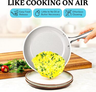 Набір посуду GOTHAM STEEL 12 предметів: каструлі та сковорідки з антипригарним покриттям, кераміка, блакитний, PFOA-free