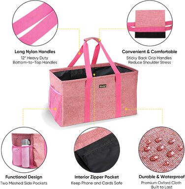 BALEINE Extra Large Multi-Purpose Tote Bag with Wire Frame for Storage (22