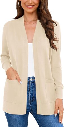 Жіночий кардиган-світшот з довгим рукавом, м'який в'язаний жилет з кишенями (S-3X)