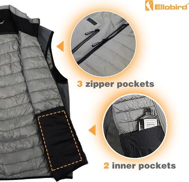 Легка бафферова жилетка Ellobird для чоловіків: робота, туризм, відпочинок, зима, бавовна, стегане вбрання, робочий одяг
