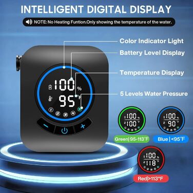 Електрична надувна душова кабіна для кемпінгу MIAOKE 7800mAh з цифровим дисплеєм та регулюванням температури