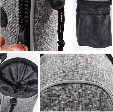 Сумка для тренувань з ласощами для собак, цуценят, сіра. Зручна для прогулянок та подорожей