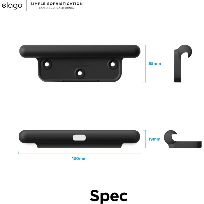 Тримач для планшета elago Home Hub Mount для Apple iPad, iPad Air/Pro, Samsung Galaxy Tab та інших планшетів, силіконовий, з кабелем-органайзером, чорний