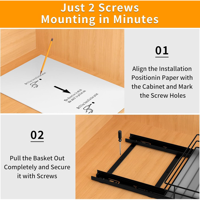 Висувна полиця для спецій у шафу, 2 яруси, регульована висота, чорний колір, органайзер для спецій, органайзер для кухні (22.2 x 26.4 x 5.6 см)