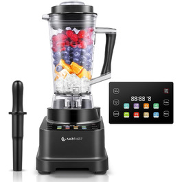 AMZCHEF 8-in-1 Multi Stand Mixer with Auto-IQ | 2000W High-Power Mixer with LCD Touchscreen | 2L Blender with 8 Smart Menus and 10 Speeds for the Kitchen | Black 25.6 x 20.1 x 47.6 cm Black