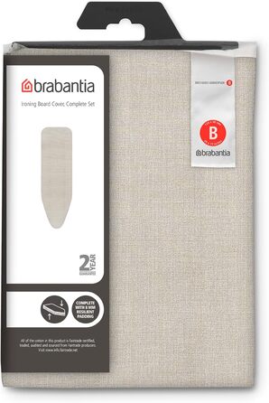 Чохол для прасувальної дошки Brabantia B 124 x 38 см, Джинсовий сірий | Верхній шар 100% бавовна, 8 мм пінополіуретанове наповнення | Ідеально підходить для прасувальних дошок розміру B | Зносостійкий, пральний, легко одягається