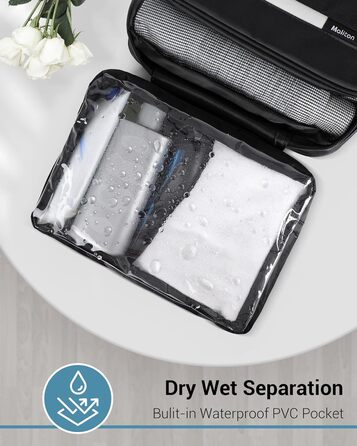 Чоловіча/жіноча косметичка Maliton для подорожей з 4 відділеннями (водостійка, компактна)