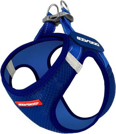 Шлейка для собак EzyDog FORMFIT для маленьких собак – дихаюча сітка 3D Air Mesh, легка, регульована, світловідбиваюча, з міцним D-подібним кільцем (2XS, блакитна)