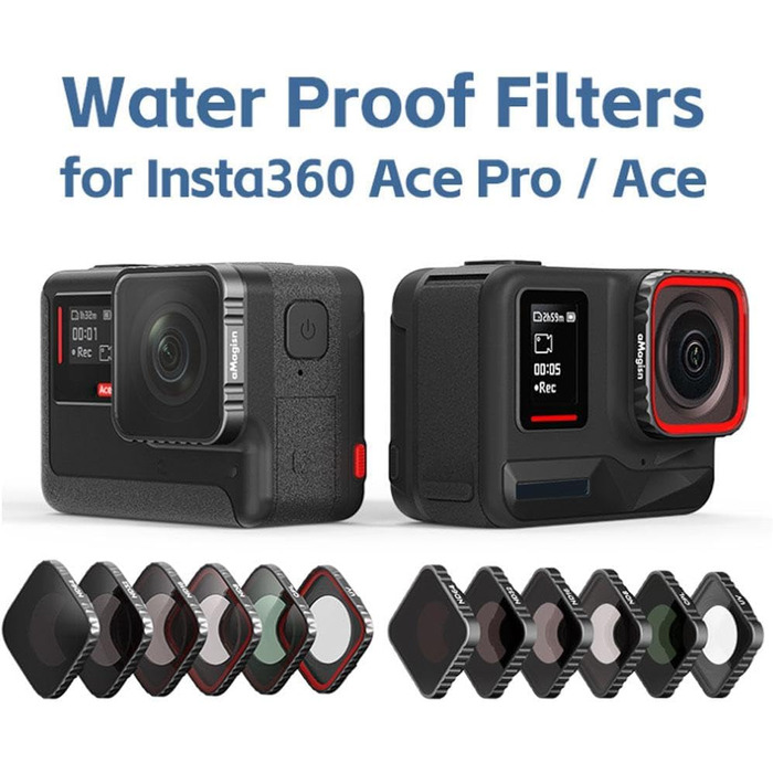 Фільтри для Insta360 Ace Pro: CPL, UV, ND (4, 8, 16, 32), ND4-PL, ND8-PL, ND16-PL, ND32-PL, комплект для екшн-камери, водонепроникний магнітний дизайн