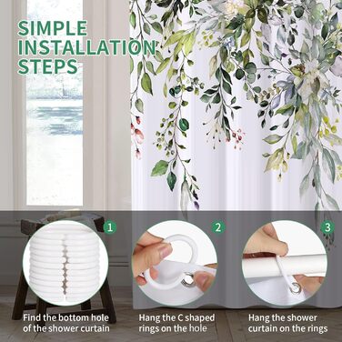 Шторка для душу REZAYMRS, 180x200 см, поліестер, зелена, з 12 гачками, водовідштовхувальна, для ванної кімнати