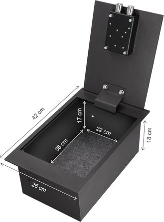 Вбудований сейф для підлоги з ключовим замком Tresor – 4L, 13x39x21 см (зовнішні розміри), 12x33x17 см (внутрішні розміри)