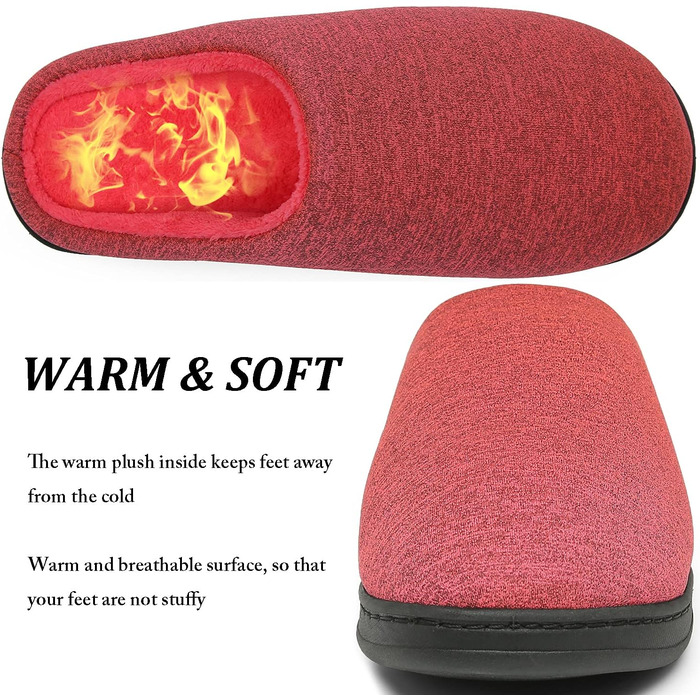 Тапочки зимові для дому жіночі/чоловічі, тепла піна пам'яті, бавовна, рожевий (36/37 EU)