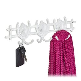 Relaxdays White Coat Rack with Horse Design