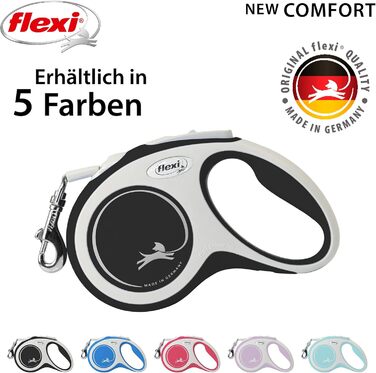 Рулетка для собак Flexi Comfort S, 5 м, чорна (до 15 кг)