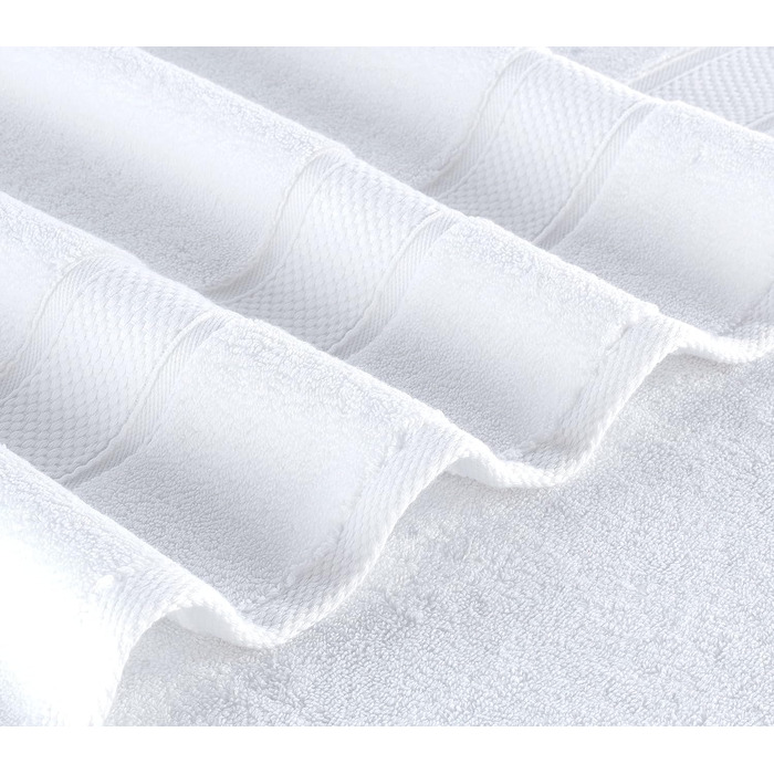 Набір розкішних турецьких рушників NOVA Luxury Linen готельного якості для ванної кімнати, 6 предметів, колір Mirage Grey / Білий