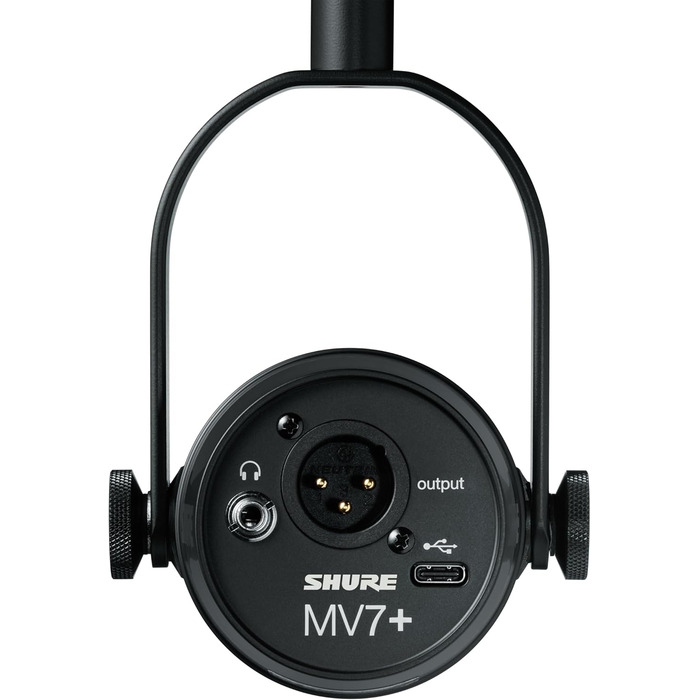 Shure MV7+ Повний комплект для подкастингу: USB/XLR мікрофон, LED-сенсор, автоматичне регулювання, цифровий поп-фільтр, ефекти реверберації - Білий