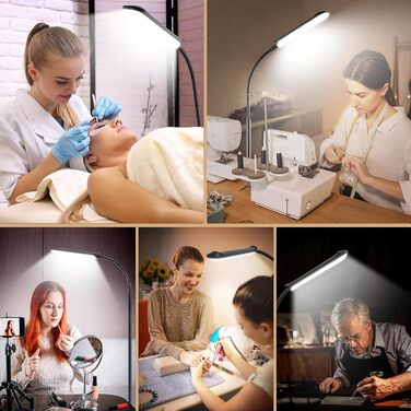 LED-стельова лампа Marctronic для вітальні, диммування, регулювання висоти, 18W, 1800LM, з пультом та сенсором, сучасний дизайн, для офісу, спальні (чорний)