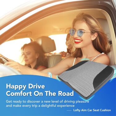 Подушка для сидіння в авто з Memory Foam: Комфорт, підтримка спини, для лікування ішіасу та болю в куприку. Підходить для авто, вантажівки, офісу, інвалідного візка. Шкіра та сітка 4D (Чорний & Сірий)