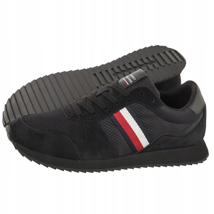 Спортивні кросівки Tommy Hilfiger, чорні, шкіра та замша, розмір 44