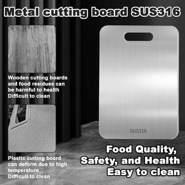 Набір титанових обробних дощок Titan (3 шт.) з нержавіючої сталі S316 - для м'яса, фруктів, овочів
