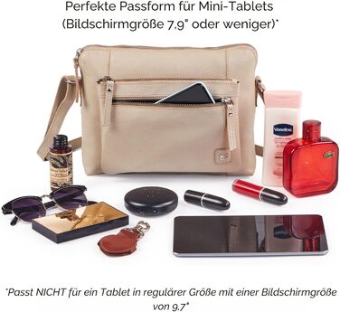 Сумка через плече Wise Owl з натуральної шкіри бежевого кольору (Nappa) для жінок та чоловіків, кросбоді, 5 відділень на блискавці