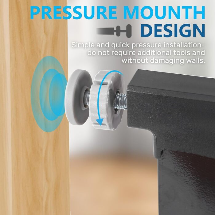 Захист для дверей та сходів UBRAVOO Babygitter, 100 см, безпечне дитяче ворота, автоматичне закриття, потрійна защіпка, висока модель, білий