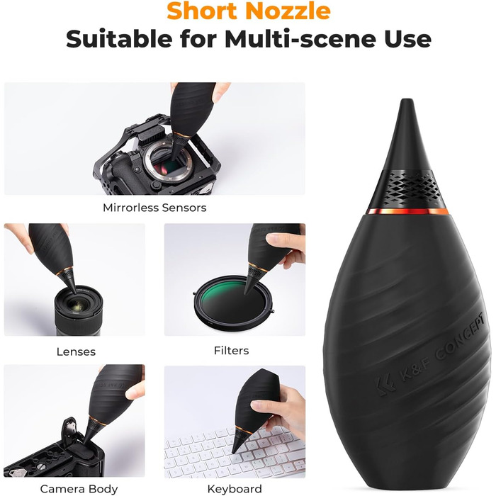 Набір для чищення фото- та відеокамер K&F Concept 10-в-1: об'єктиви, смартфони, сенсори. З мікрофіброю, повітряним насосом та рідиною для чищення.