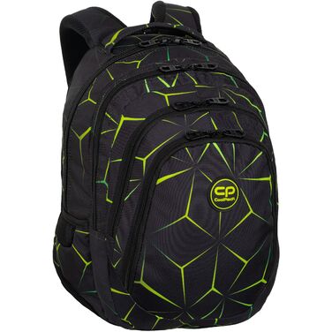 Багатовідсіковий шкільний рюкзак CoolPack, чорний, багатоколірний, зелений, 28 л